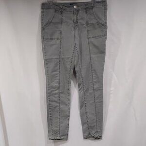 AMERICAN EAGLE OUTFITTERS SAGE GREEN JEGGINGS FAUX CARGO PANT STRETCH SKINNY 12